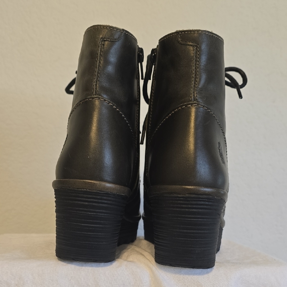 Fly London Black Lace Up Boots - Picture 6 of 16